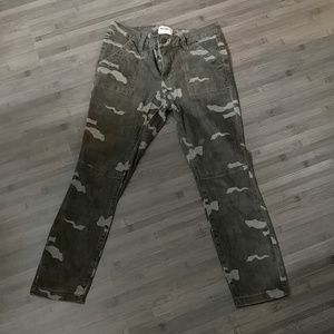 William Rast army green cropped jeans